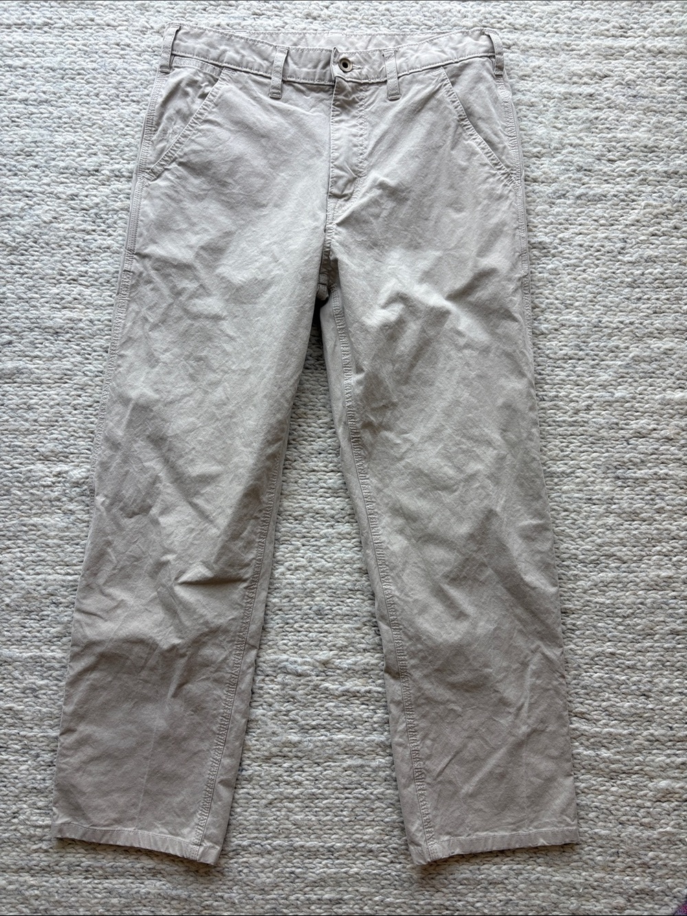 BUCK MASON Casual Straight-Leg Pants in Light Beige